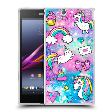 Силиконовый чехол на Sony Xperia Z Ultra с принтом Единороги Силиконовый чехол на Sony Xperia Z Ultra с принтом Единороги