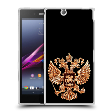 Силиконовый чехол на Sony Xperia Z Ultra с принтом Герб России золотой Силиконовый чехол на Sony Xperia Z Ultra с принтом Герб России золотой