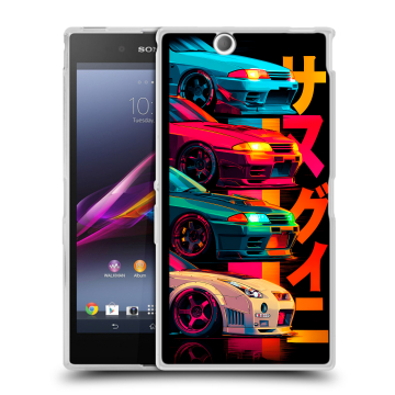 Силиконовый чехол на Sony Xperia Z Ultra с принтом Гоночные машины Силиконовый чехол на Sony Xperia Z Ultra с принтом Гоночные машины