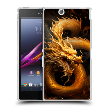 Силиконовый чехол на Sony Xperia Z Ultra с принтом Золотой дракон Силиконовый чехол на Sony Xperia Z Ultra с принтом Золотой дракон
