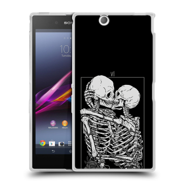 Силиконовый чехол на Sony Xperia Z Ultra с принтом Поцелуй скелетов Силиконовый чехол на Sony Xperia Z Ultra с принтом Поцелуй скелетов