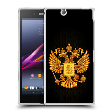 Силиконовый чехол на Sony Xperia Z Ultra с принтом Герб России желтый Силиконовый чехол на Sony Xperia Z Ultra с принтом Герб России желтый