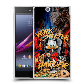Силиконовый чехол на Sony Xperia Z Ultra с принтом Дональд Дак Деньги Силиконовый чехол на Sony Xperia Z Ultra с принтом Дональд Дак Деньги
