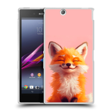 Силиконовый чехол на Sony Xperia Z Ultra с принтом милая лиса Силиконовый чехол на Sony Xperia Z Ultra с принтом милая лиса
