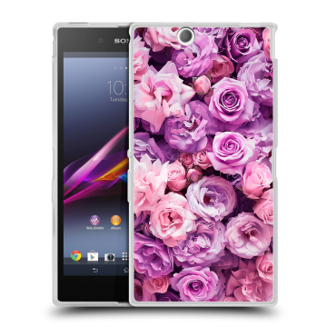Силиконовый чехол на Sony Xperia Z Ultra с принтом лавандовые розы Силиконовый чехол на Sony Xperia Z Ultra с принтом лавандовые розы