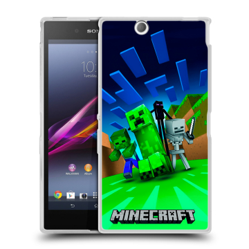 Силиконовый чехол на Sony Xperia Z Ultra с принтом Майнкрафт Силиконовый чехол на Sony Xperia Z Ultra с принтом Майнкрафт