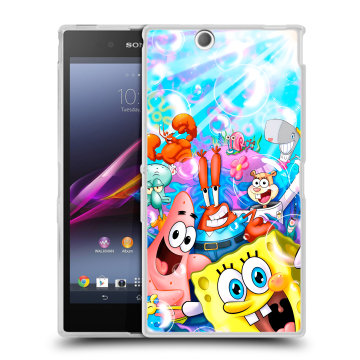 Силиконовый чехол на Sony Xperia Z Ultra с принтом спанчбоб спанч боб Силиконовый чехол на Sony Xperia Z Ultra с принтом спанчбоб спанч боб