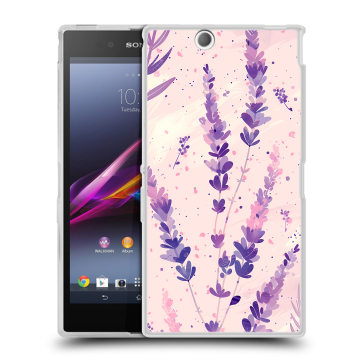 Силиконовый чехол на Sony Xperia Z Ultra с принтом цветы лаванда Силиконовый чехол на Sony Xperia Z Ultra с принтом цветы лаванда