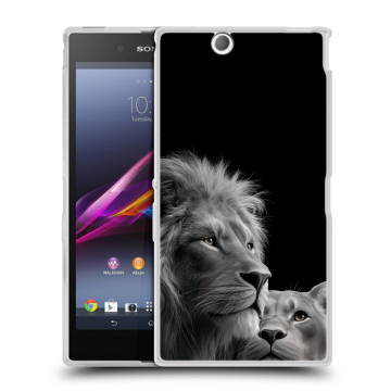 Силиконовый чехол на Sony Xperia Z Ultra  с принтом Лев кошки