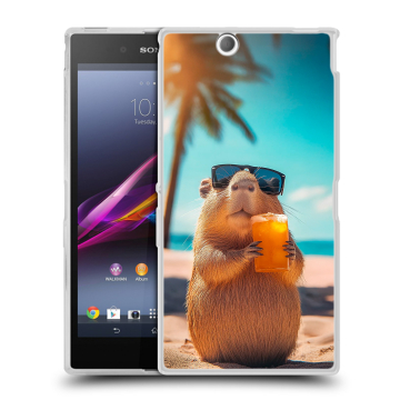 Силиконовый чехол на Sony Xperia Z Ultra с принтом Капибара Силиконовый чехол на Sony Xperia Z Ultra с принтом Капибара