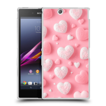 Силиконовый чехол на Sony Xperia Z Ultra с принтом Сердечки Силиконовый чехол на Sony Xperia Z Ultra с принтом Сердечки