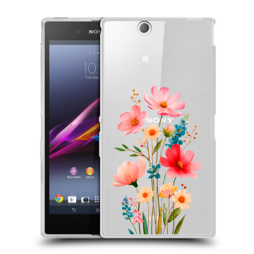 Силиконовый чехол на Sony Xperia Z Ultra  с принтом Цветы