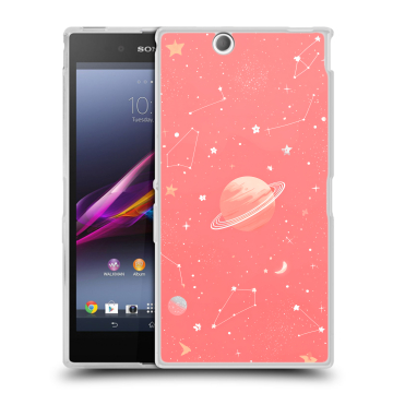Силиконовый чехол на Sony Xperia Z Ultra  с принтом Розовый космос