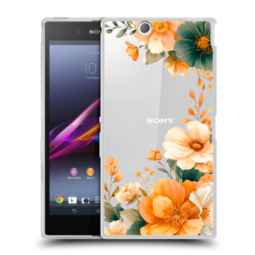 Силиконовый чехол на Sony Xperia Z Ultra  с принтом Цветы принт