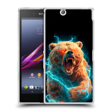 Силиконовый чехол на Sony Xperia Z Ultra  с принтом Медведь