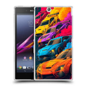 Силиконовый чехол на Sony Xperia Z Ultra  с принтом Тачки