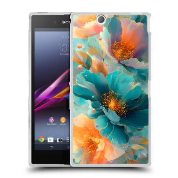 Силиконовый чехол на Sony Xperia Z Ultra  с принтом Цветы