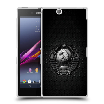 Силиконовый чехол на Sony Xperia Z Ultra с принтом Герб Флаг СССР Силиконовый чехол на Sony Xperia Z Ultra с принтом Герб Флаг СССР