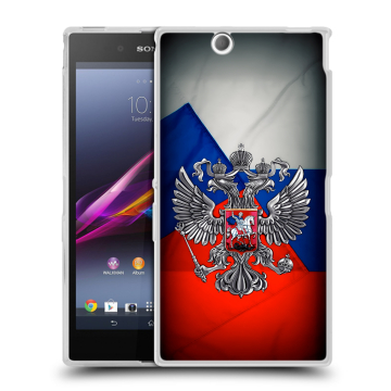 Силиконовый чехол на Sony Xperia Z Ultra с принтом Флаг России Силиконовый чехол на Sony Xperia Z Ultra с принтом Флаг России