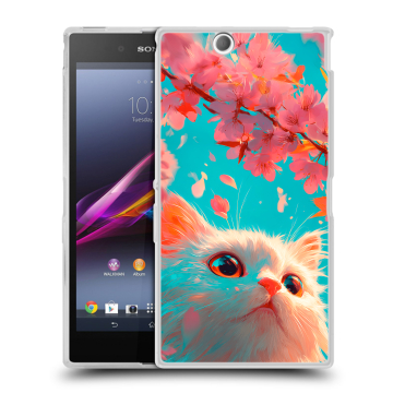 Силиконовый чехол на Sony Xperia Z Ultra с принтом Красивый кот Силиконовый чехол на Sony Xperia Z Ultra с принтом Красивый кот