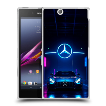 Силиконовый чехол на Sony Xperia Z Ultra с принтом Mercedes Мерседес Силиконовый чехол на Sony Xperia Z Ultra с принтом Mercedes Мерседес