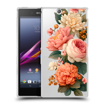 Силиконовый чехол на Sony Xperia Z Ultra с принтом цветы Силиконовый чехол на Sony Xperia Z Ultra с принтом цветы