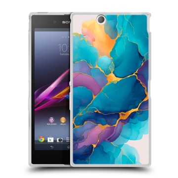 Силиконовый чехол на Sony Xperia Z Ultra с принтом Мрамор блестки Силиконовый чехол на Sony Xperia Z Ultra с принтом Мрамор блестки
