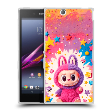 Силиконовый чехол на Sony Xperia Z Ultra с принтом Labubu Лабубу Силиконовый чехол на Sony Xperia Z Ultra с принтом Labubu Лабубу