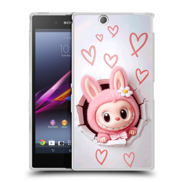 Силиконовый чехол на Sony Xperia Z Ultra с принтом Labubu Лабубу Силиконовый чехол на Sony Xperia Z Ultra с принтом Labubu Лабубу