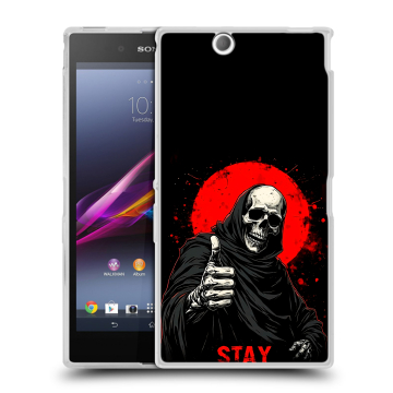 Силиконовый чехол на Sony Xperia Z Ultra  с принтом смешной скелет