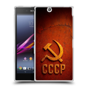 Силиконовый чехол на Sony Xperia Z Ultra с принтом Флаг Герб СССР Силиконовый чехол на Sony Xperia Z Ultra с принтом Флаг Герб СССР
