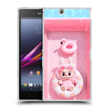 Силиконовый чехол на Sony Xperia Z Ultra с принтом Labubu Лабубу Силиконовый чехол на Sony Xperia Z Ultra с принтом Labubu Лабубу