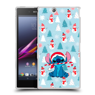 Силиконовый чехол на Sony Xperia Z Ultra с принтом Стич Новый год Силиконовый чехол на Sony Xperia Z Ultra с принтом Стич Новый год