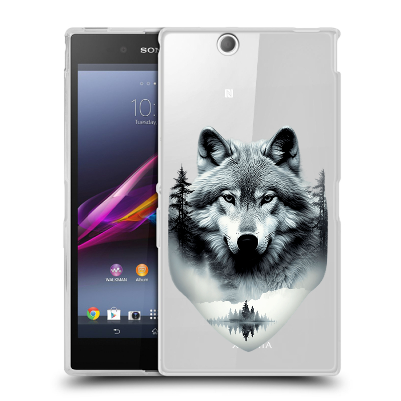Силиконовый чехол на Sony Xperia Z Ultra с принтом Волк в лесу Силиконовый чехол на Sony Xperia Z Ultra с принтом Волк в лесу