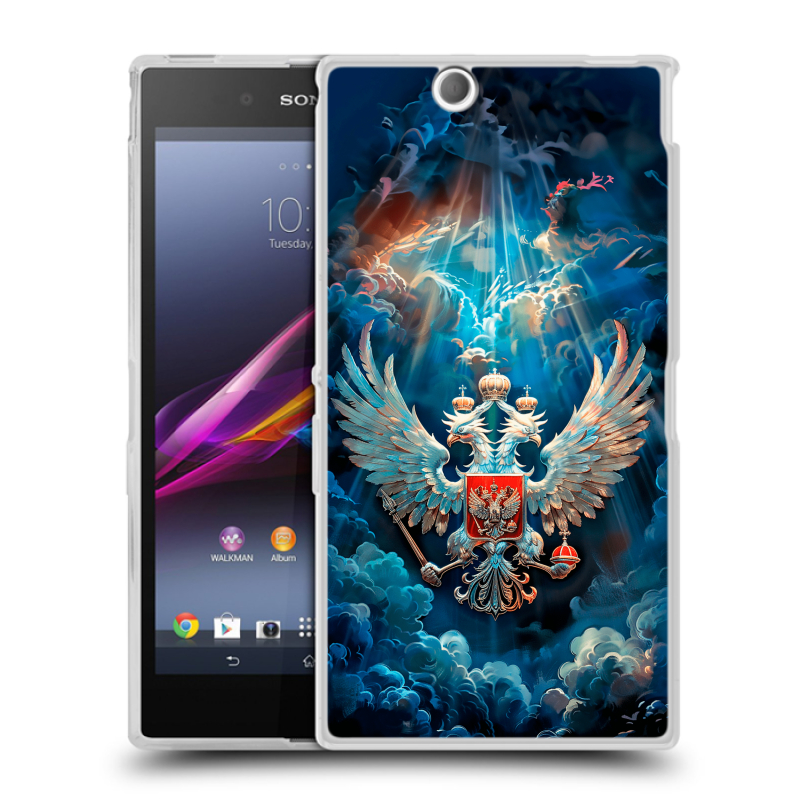 Силиконовый чехол на Sony Xperia Z Ultra с принтом Герб флаг России Силиконовый чехол на Sony Xperia Z Ultra с принтом Герб флаг России