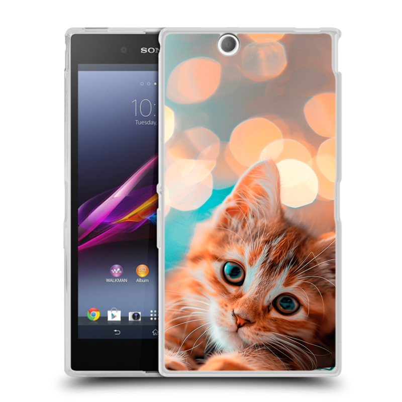 Силиконовый чехол на Sony Xperia Z Ultra с принтом котик Силиконовый чехол на Sony Xperia Z Ultra с принтом котик