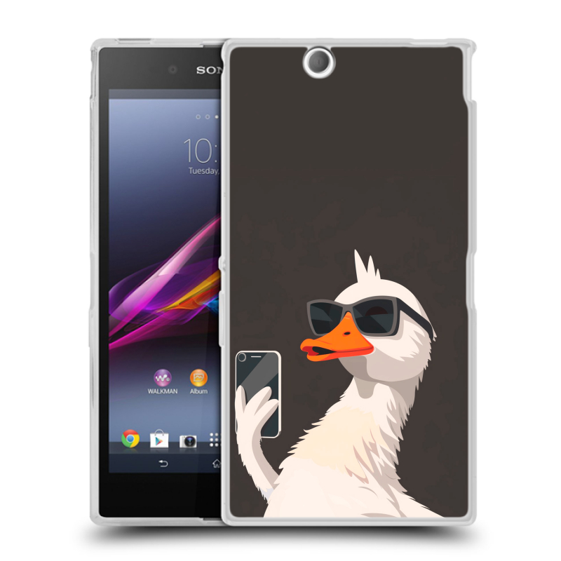 Силиконовый чехол на Sony Xperia Z Ultra с принтом утка в очках Силиконовый чехол на Sony Xperia Z Ultra с принтом утка в очках