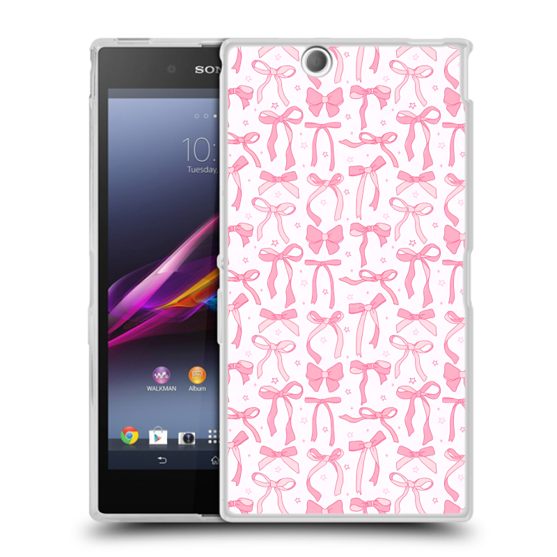 Силиконовый чехол на Sony Xperia Z Ultra с принтом Розовые бантики Силиконовый чехол на Sony Xperia Z Ultra с принтом Розовые бантики