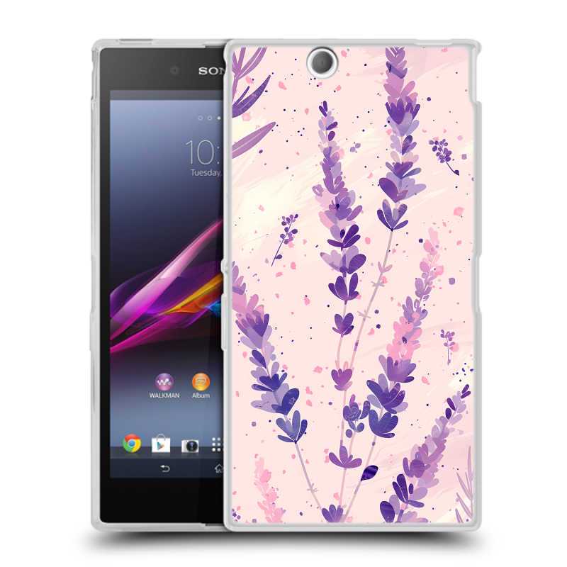 Силиконовый чехол на Sony Xperia Z Ultra с принтом цветы лаванда Силиконовый чехол на Sony Xperia Z Ultra с принтом цветы лаванда