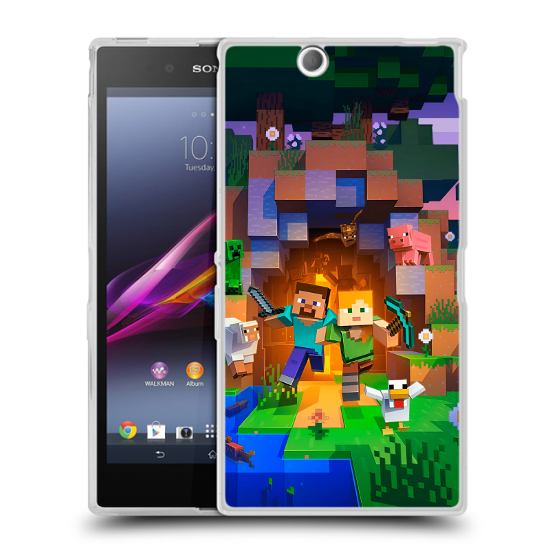 Силиконовый чехол на Sony Xperia Z Ultra с принтом Майнкрафт Minecraft Силиконовый чехол на Sony Xperia Z Ultra с принтом Майнкрафт Minecraft