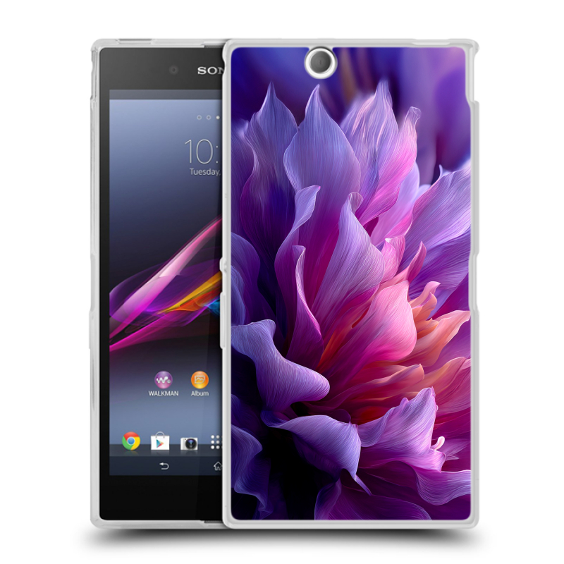 Силиконовый чехол на Sony Xperia Z Ultra с принтом женский цветы Силиконовый чехол на Sony Xperia Z Ultra с принтом женский цветы
