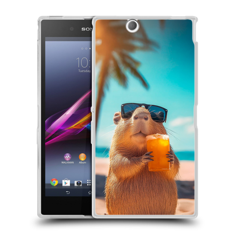 Силиконовый чехол на Sony Xperia Z Ultra с принтом Капибара Силиконовый чехол на Sony Xperia Z Ultra с принтом Капибара