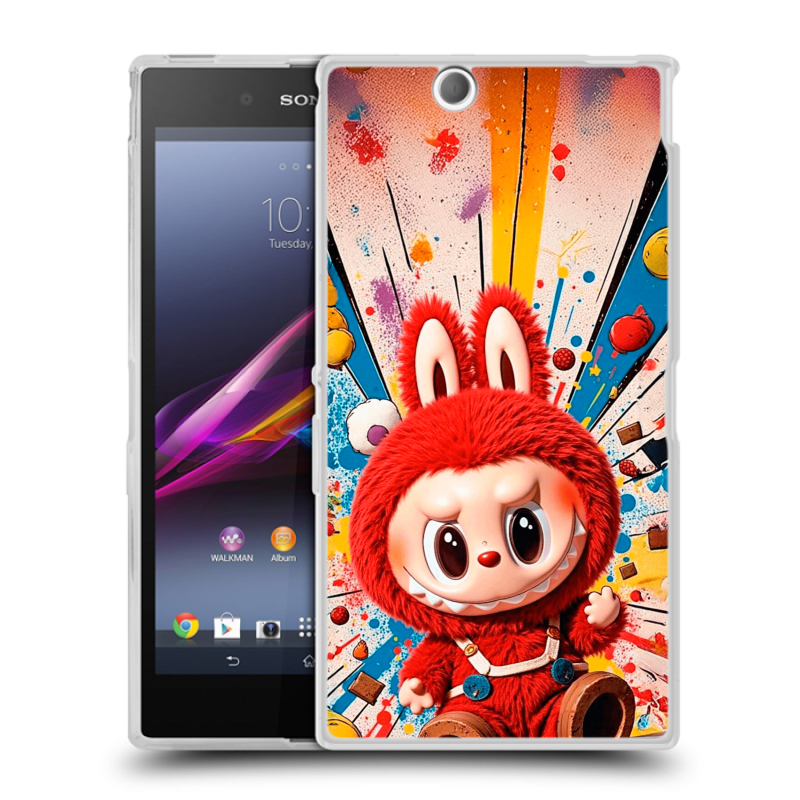 Силиконовый чехол на Sony Xperia Z Ultra с принтом Labubu Лабубу Силиконовый чехол на Sony Xperia Z Ultra с принтом Labubu Лабубу