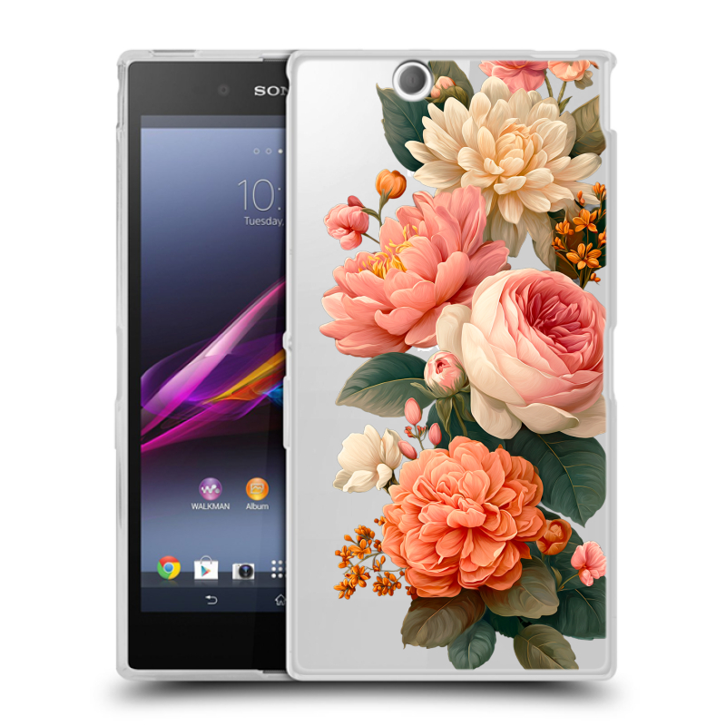 Силиконовый чехол на Sony Xperia Z Ultra с принтом цветы Силиконовый чехол на Sony Xperia Z Ultra с принтом цветы