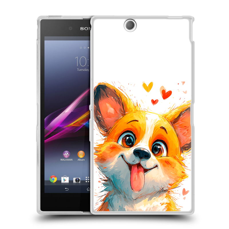 Силиконовый чехол на Sony Xperia Z Ultra с принтом корги Силиконовый чехол на Sony Xperia Z Ultra с принтом корги