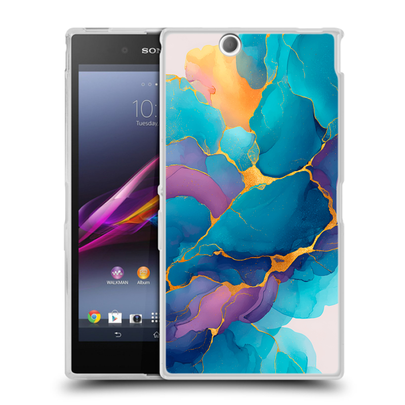 Силиконовый чехол на Sony Xperia Z Ultra с принтом Мрамор блестки Силиконовый чехол на Sony Xperia Z Ultra с принтом Мрамор блестки