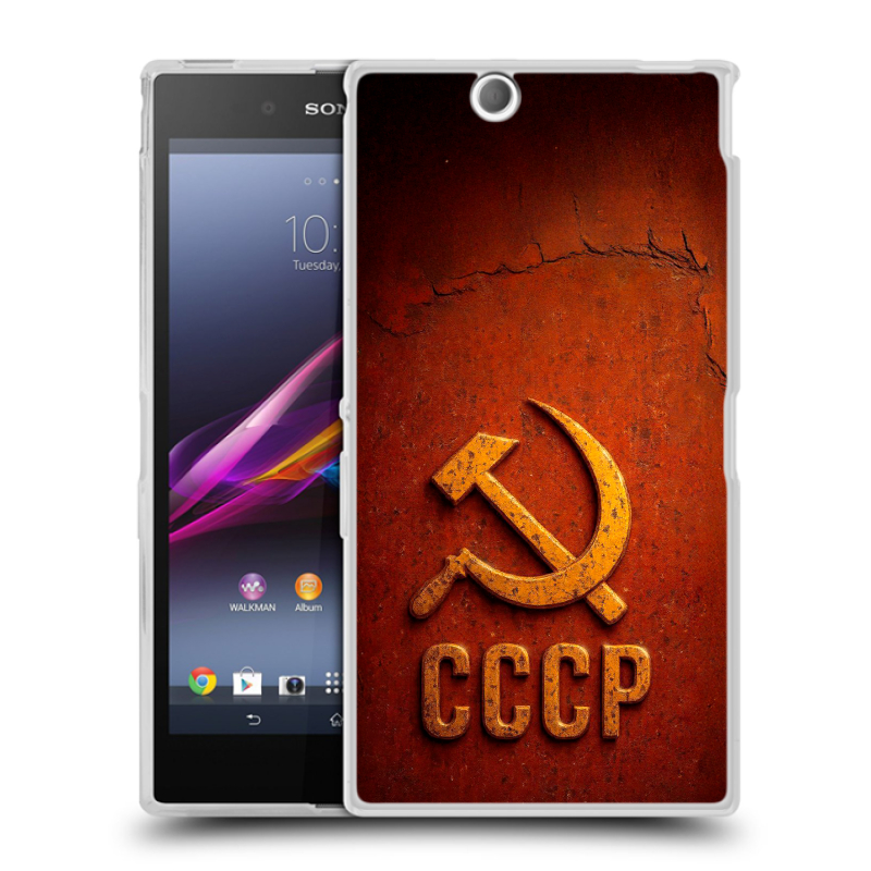 Силиконовый чехол на Sony Xperia Z Ultra с принтом Флаг Герб СССР Силиконовый чехол на Sony Xperia Z Ultra с принтом Флаг Герб СССР