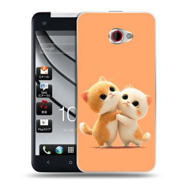 Пластиковый чехол на HTC Butterfly S с принтом Милые котики Пластиковый чехол на HTC Butterfly S с принтом Милые котики