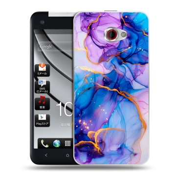 Пластиковый чехол на HTC Butterfly S с принтом синий мрамор Пластиковый чехол на HTC Butterfly S с принтом синий мрамор