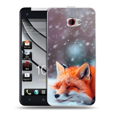 Пластиковый чехол на HTC Butterfly S с принтом лиса Пластиковый чехол на HTC Butterfly S с принтом лиса